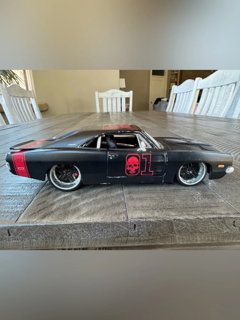 Dodge Charger Black/Red Die-Cast Muscle Car - Kids Toy Car